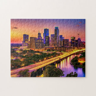 Austin Texas Art 2 Photo Puzzle Skline Art Austin
