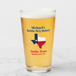 Austin Texas Bachelor Party Favor Beer Pint