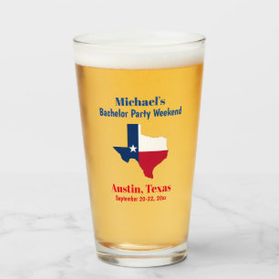 Austin Texas Bachelor Party Favor Beer Pint