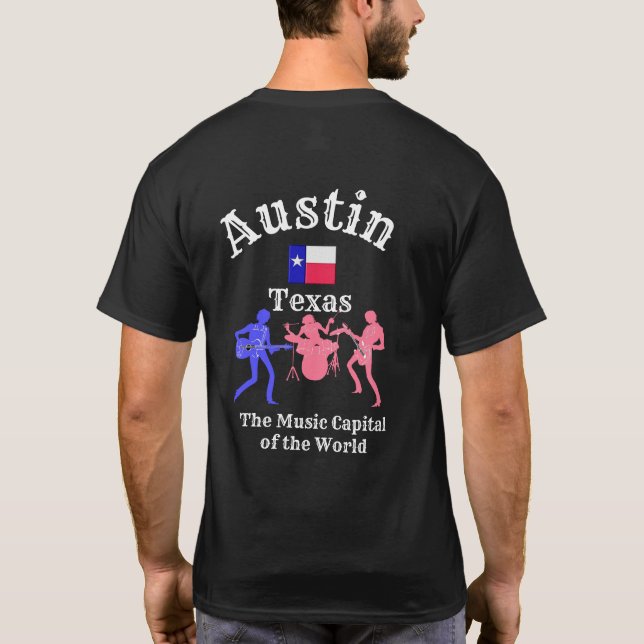 Austin Texas — Capital Musical — Camisa Tee (Reverso)