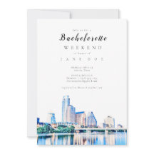 Austin Texas Skyline Bachelorette Party Invitación