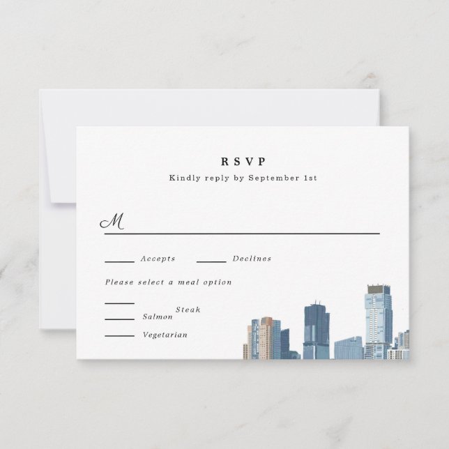 Austin Texas Wedding RSVP Card (Anverso)