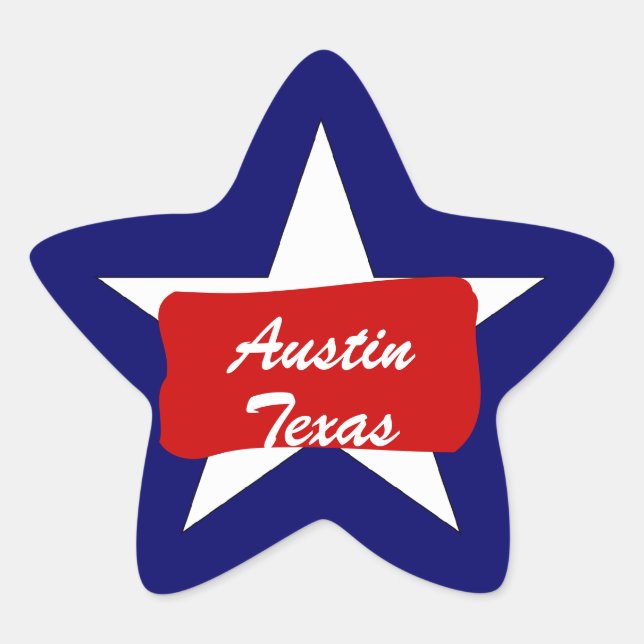 Austin TX Lone Star Lumaletas pegatina de viajes (Anverso)