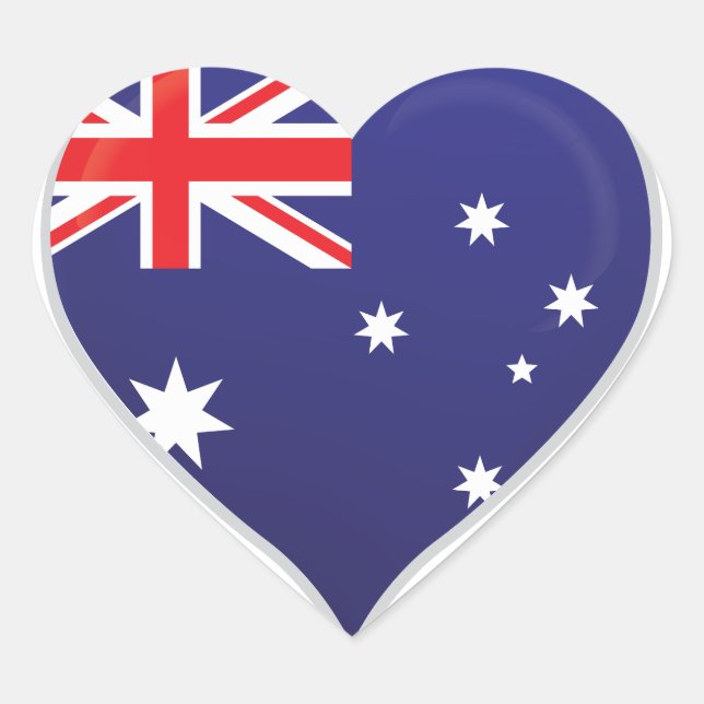 Australia amor bandera orgullo pegatina corazón (Anverso)