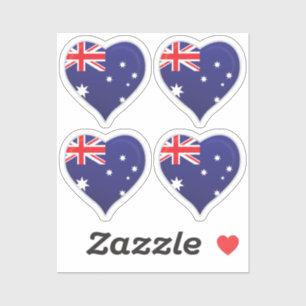 Australia bandera de amor orgullo corazón pegatina