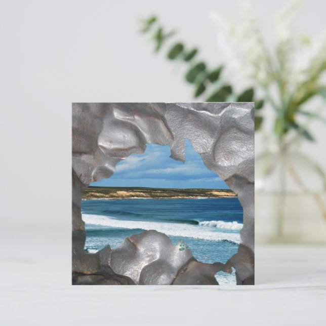 Australia Beach Metallic Map View, Tarjeta Flat (Anverso de pie)