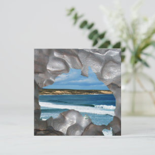Australia Beach Metallic Map View, Tarjeta Flat