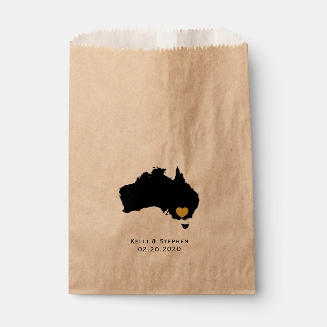 Australia Boda Favor Trate Sacks, Mapa Bolsas de R (Anverso)