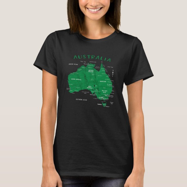 AUSTRALIA DETALLADA Camiseta MAP (Anverso)