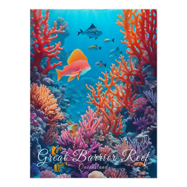 Australia Great Barrier Reef Travel Poster (Anverso)