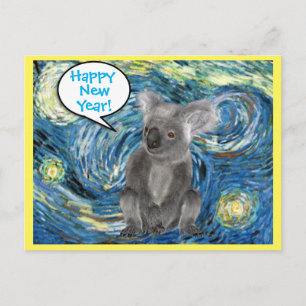 Australia Koala en tarjeta postal estelar nocturna