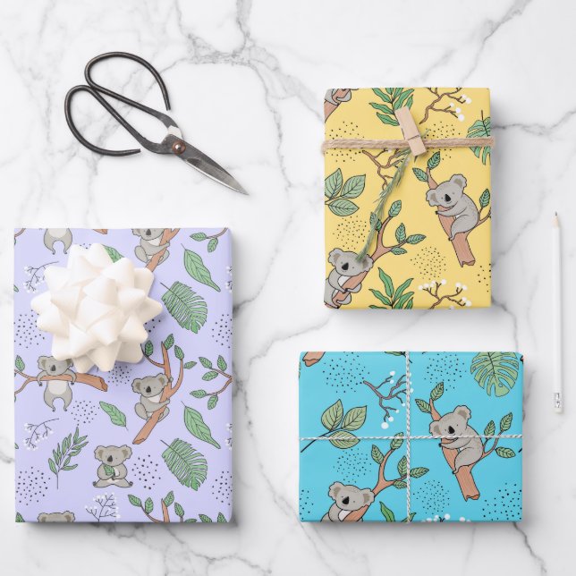 Australia Koala Juego de Papel de Envoltura de Oso (Anverso)