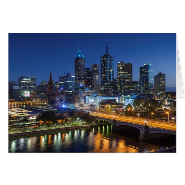 Australia, Victoria, Melbourne, Skyline con (Anverso (Horizontal))