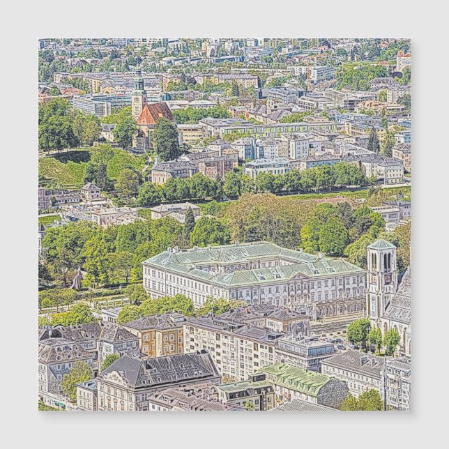 Austria - dibujo de Salzburgo 1 (Anverso)