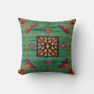 Auténticas almohadas verdes de Kilim: un toque de