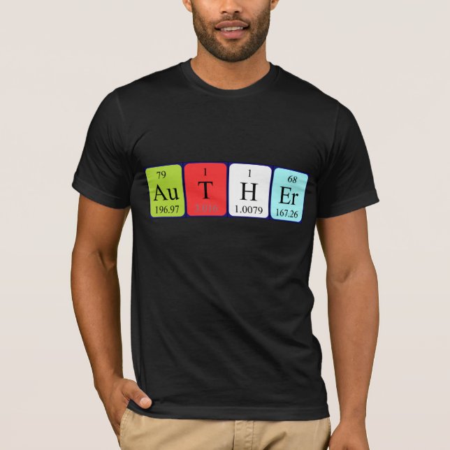 Auther camisa de nombre de tabla periódica (Anverso)
