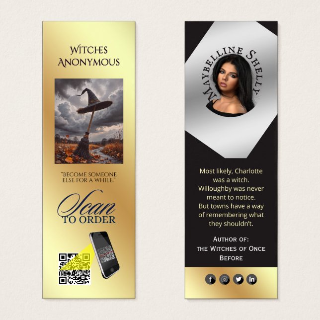  Author's Promotional Rose Gold Bookmarks (Anverso y reverso)