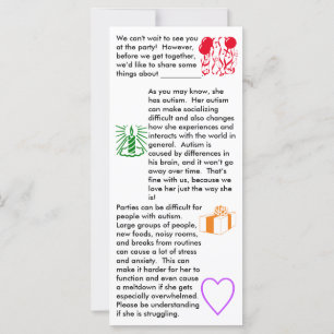 Autism Birday Chica Flat Card