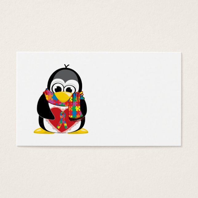 Autism Ribbon Penguin Scarf (Frente)