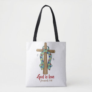 Autismo Bolsa Tote de doble cara, media
