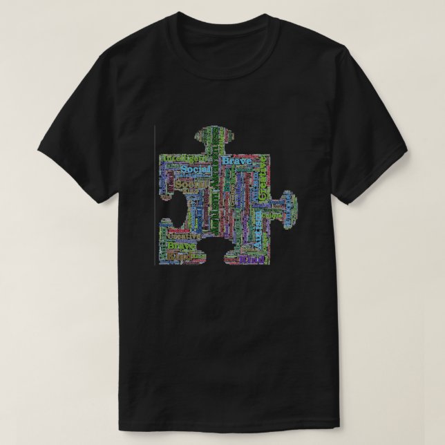 Autismo colorido Camiseta de arte de rompecabezas (Diseño del anverso)