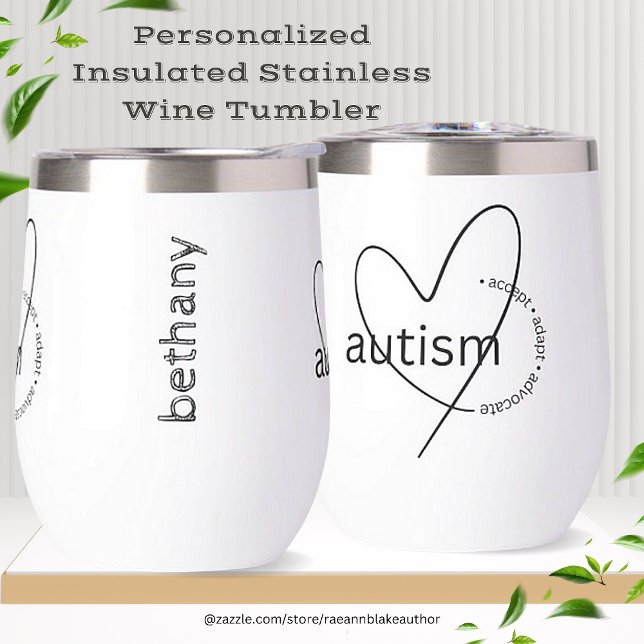 Autismo Conciencia Insulada Tumbler De Vino Inoxid (Subido por el creador)
