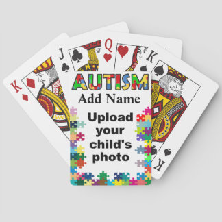Autismo Conciencia Jugando Cartas Rompecabezas Per
