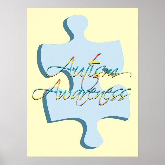 Autismo Conciencia Rompecabezas Pieza Poster Arte (Frente)