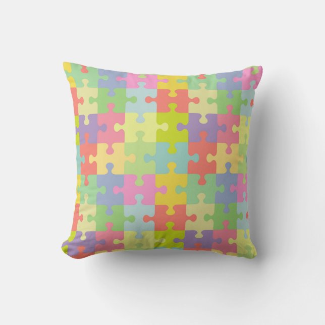 Autismo Concienciación Rompecabezas de almohada mu (Anverso)