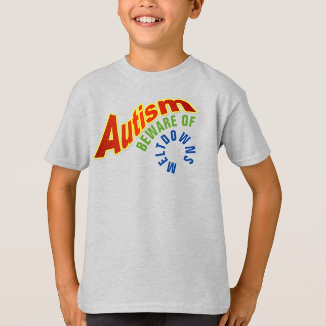 Autismo Cuidado con la camiseta básica de niños de (Anverso)