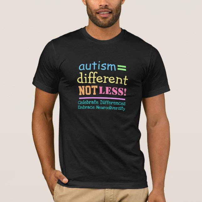 Autismo diferente, no menos autismo, camiseta de c (Anverso)