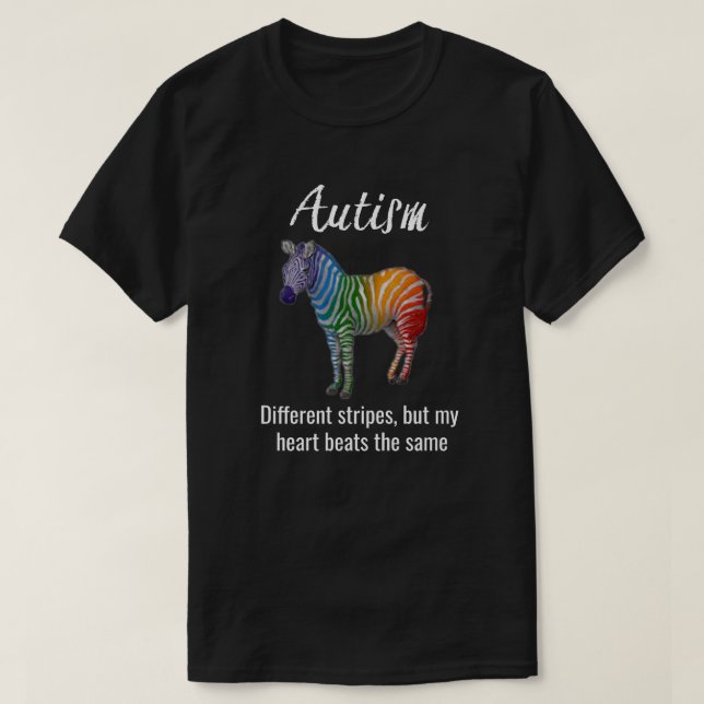 Autismo - "diversas rayas" con la camiseta (Diseño del anverso)