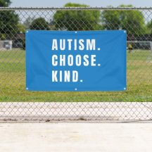 autismo elegir una pancarta amable Rótulo al aire