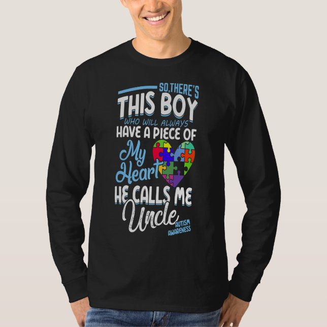 Autismo masculino camiseta del tío del niño de la  (Anverso)