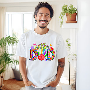 Autismo Papá Autismo Camiseta de la mano para la t