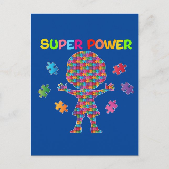 Autismo, postal superpotencia (Anverso)