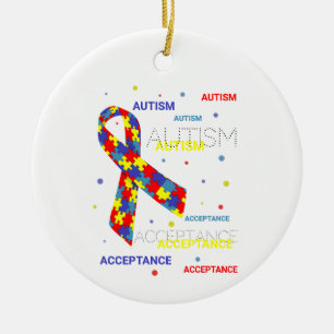 Autismo Puntos de la cinta de aceptación Ornamento