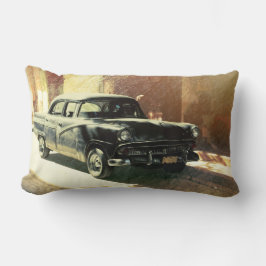 Auto americano en La Habana, almohada de Cuba