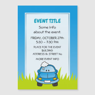 Auto azul con burbujas