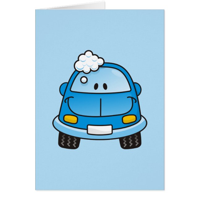 Auto azul con burbujas (Frente)