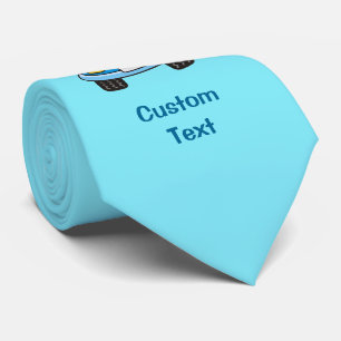 Auto azul con corbata de cuello de burbujas