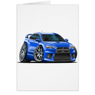 Auto azul Mitsubishi Evo