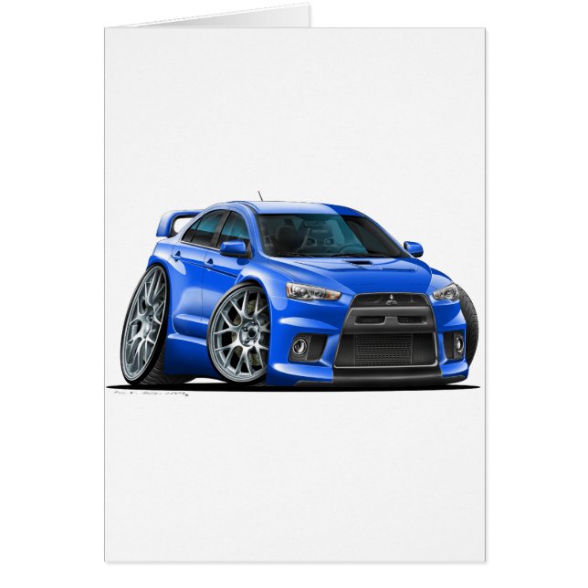 Auto azul Mitsubishi Evo (Frente)