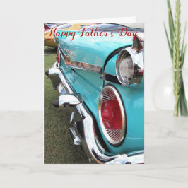 Auto azul vintage - Tarjeta feliz del día del padr