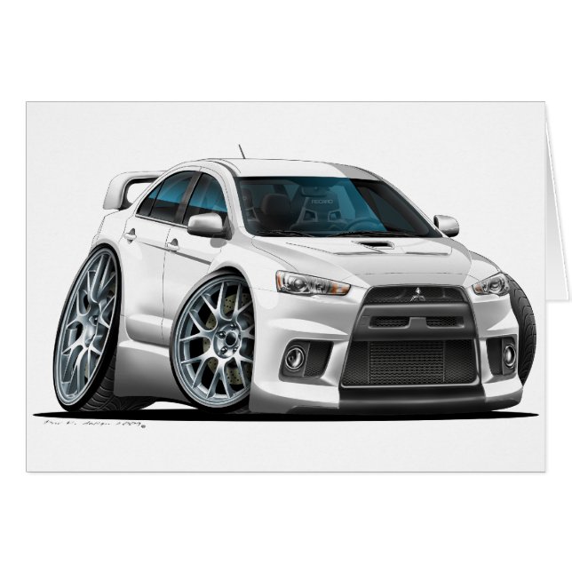 Auto blanco Mitsubishi Evo (Anverso (Horizontal))