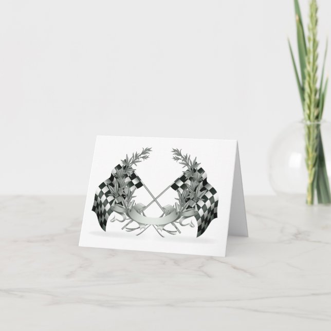 Auto Carreras Race Car Gracias o Nota en Blanco (Anverso)