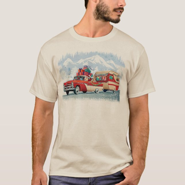 Auto clásico de Santa María + camiseta de Navidade (Anverso)
