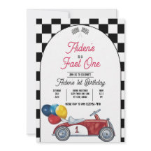 Auto de carreras Fast One - Invitación