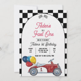 Auto de carreras Fast One - Invitación