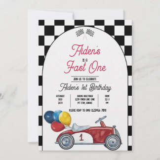 Auto de carreras Fast One - Invitación